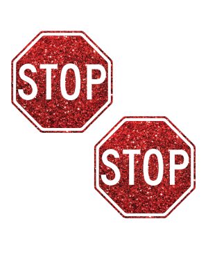 Neva Nude Stop Sign Glitter Pasties – Red O/S by Neva Nude product image