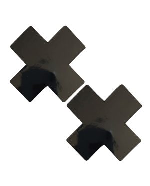 Neva Nude Dom Queen Status Wet Vinyl X Pasties – Black QN by Neva Nude product image