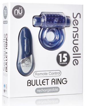 Nu Sensuelle Endure Ultra Flex Remote Control Rechargeable Bullet Ring – Blue by Nu Sensuelle product image