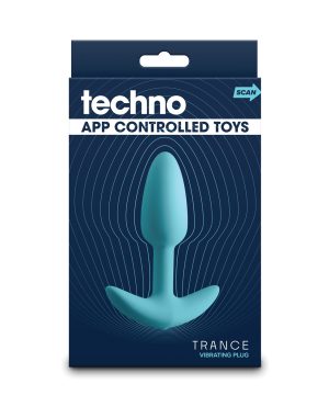 Techno Trance App Controlled Vibrating Anal Plug w/Remote – Blue by Techno product image