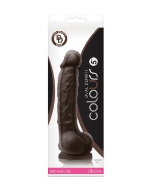 Colours Dual Density 5″ Dildo – Dark Brown by Colours product image