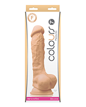 Colours Pleasures 7" Dong w/Balls & Suction Cup - White