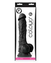Colours Pleasures 7″ Dong w/Balls & Suction Cup – Black by Colours product image
