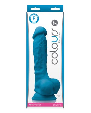 Colours Pleasures 7″ Dong w/Balls & Suction Cup – Blue by Colours product image