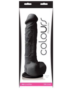 Colours Pleasures 8″ Dildo w/Suction Cup – Black by Colours product image