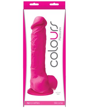 Colours Pleasures 8″ Dildo w/Suction Cup – Pink by Colours product image