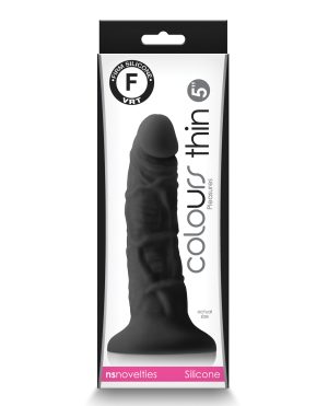 Colours Pleasures 5″ Thin Dildo – Black by Colours product image