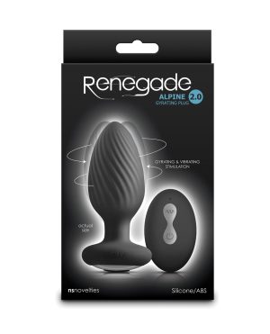 Renegade Alpine 2.0 Gyrating & Vibrating Butt Plug w/Remote – Black by Renegade product image