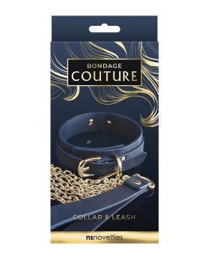 Bondage Couture Vinyl Collar and Leash – Blue by Bondage Couture product image
