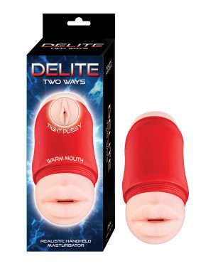 Delite Two Ways Mouth & Vagina Masturbator – White by Nasstoys product image