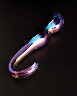 Cristal Blue Flame Curved Glass Dildo – Purple by Cristal product image