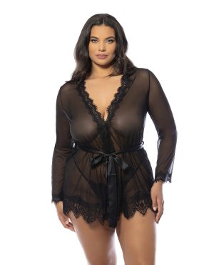 Provence Short Robe – Black 1X/2X by Oh La La Cheri product image