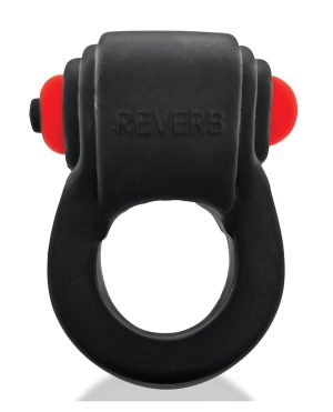 Hunky Junk Revring Cock Ring w/Vibe - Tar w/Red Vibe