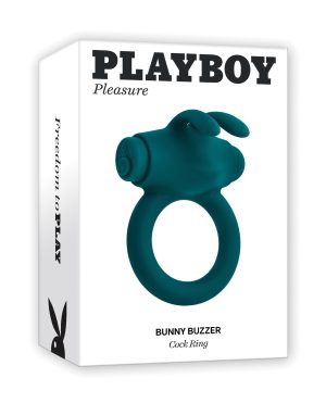 Playboy Pleasure Bunny Buzzer Cock Ring – Deep Teal by Playboy product image