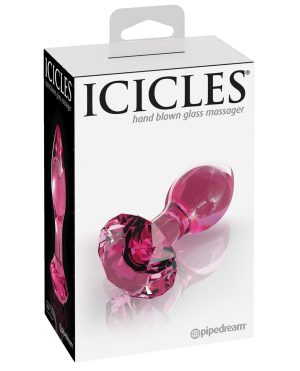 Icicles No. 79 Hand Blown Glass Diamond Butt Plug – Pink by Icicles product image