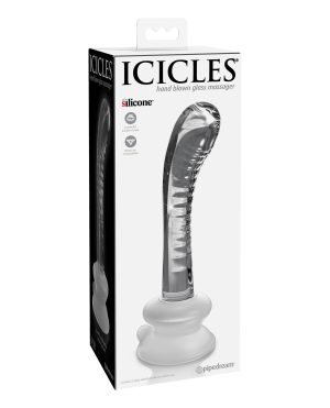 Icicles No. 88 Hand Blown Glass G-Spot Massager w/Suction Cup – Clear by Icicles product image