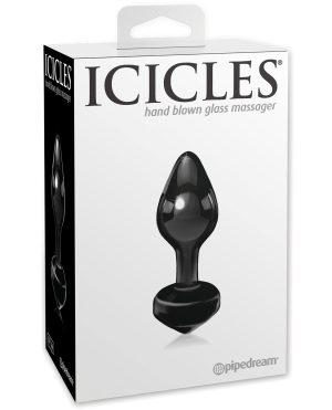 Icicles No. 44 Hand Blown Glass Butt Plug – Black by Icicles product image