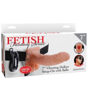 Fetish Fantasy Series 7″ Vibrating Hollow Strap On w/Balls – Flesh by Fetish Fantasy Series product image