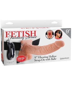 Fetish Fantasy Series 9″ Vibrating Hollow Strap On w/Balls – Flesh by Fetish Fantasy Series product image