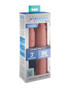Fantasy X-tensions Elite 9″ Sleeve Vibrating 3″ Plug w/Remote – Light by Fantasy X-tensions product image