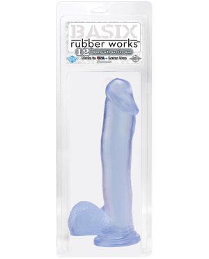 Basix Rubber Works 12″ Dong w/Suction Cup – Clear by Basix Rubber Works product image