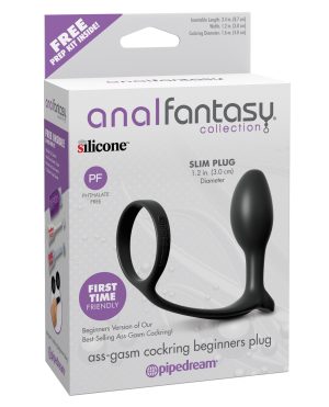 Anal Fantasy Ass-Gasm Cockring Beginners Plug – Black by Anal Fantasy Collection product image