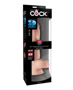 King Cock Plus 10″ Triple Density Fat Cock w/Balls by King Cock product image