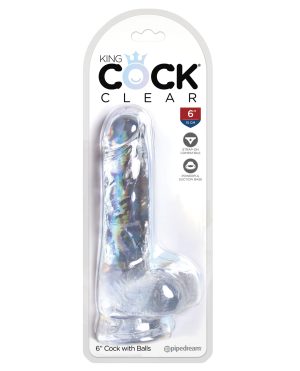 King Cock Clear 6″ Cock w/Balls by King Cock product image