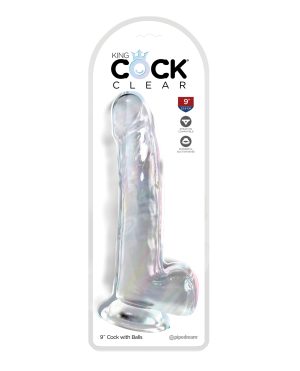 King Cock Clear 9″ Cock w/Balls – Clear by King Cock product image
