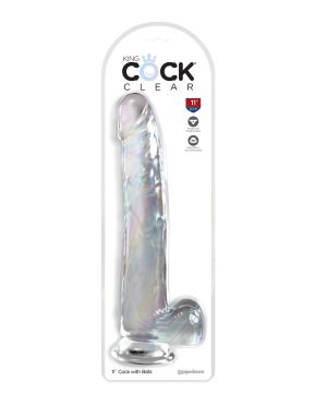 King Cock Clear 11″ Cock w/Balls – Clear by King Cock product image