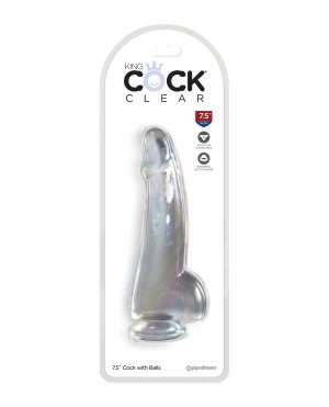 King Cock Clear 7.5″ Cock w/Balls – Clear by King Cock product image