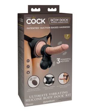 King Cock Elite Ultimate Vibrating Silicone Body Dock Kit w/Remote by King Cock Elite product image