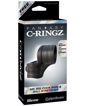 Fantasy C-Ringz Mr. Big Cock Ring & Ball Stretcher – Black by Fantasy C-Ringz product image