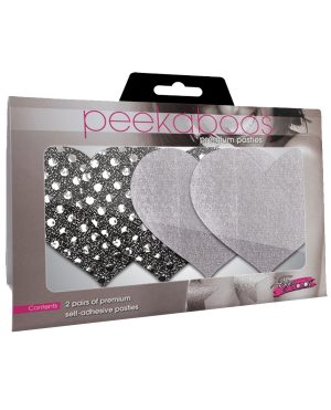 Dark Angel Hearts – Silver Pack of 2 by Peekaboos product image