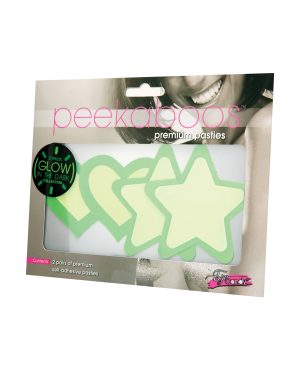 Peekaboos Glow in the Dark Hearts & Stars – Green 2 Pairs by Peekaboos product image