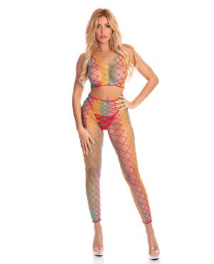 Pink Lipstick Roy G. Biv 2 pc Bodystocking Rainbow O/S by Pink Lipstick product image