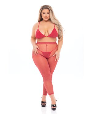 Pink Lipstick Tall Order Bra Top & Leggings Red QN by Pink Lipstick product image