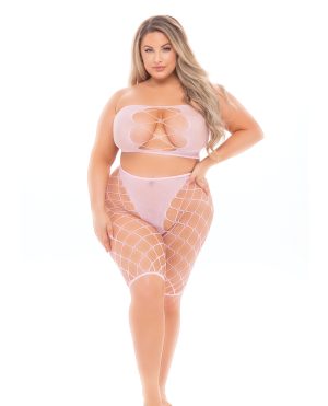 Pink Lipstick Empress Biker Short & Bandeau Top (Fits up to 3X) Pink QN by Pink Lipstick product image