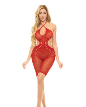 Pink Lipstick Fill Me In Bodystocking Red O/S by Pink Lipstick product image