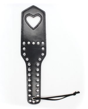 Plesur Cut-Out Heart w/Studs Paddle – Black by Plesur product image