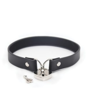 Plesur PVC Collar w/Heart Lock – Black by Plesur product image