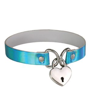 Plesur Heart Lock Collar – Holographic Blue by Plesur product image