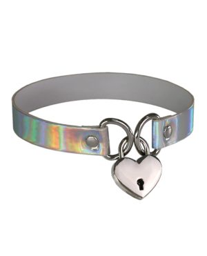 Plesur Heart Lock Collar – Holographic White by Plesur product image