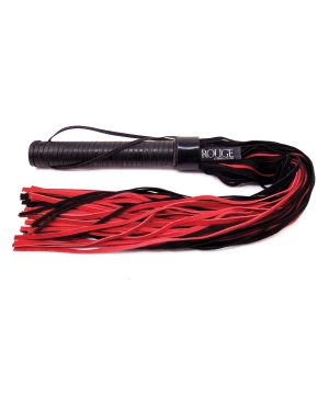 Rouge Suede Flogger w/Leather Handle – Black/Red by Rouge product image