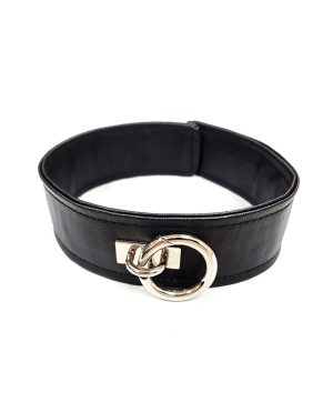 Rouge Fetish Play Vegan Leather Collar – Black by Rouge product image