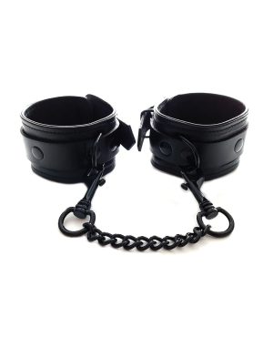 Rouge Leather Ankle Cuffs – Black with Black by Rouge product image