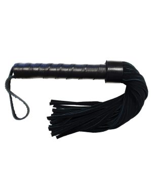 Rouge Leather Handle Short Short Suede Flogger – Black by Rouge product image