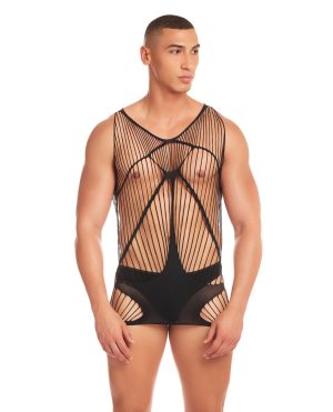 Rainbow Party Automatic Long Tank – Black L/XL by Rene Rofe and Pink Lipstick product image