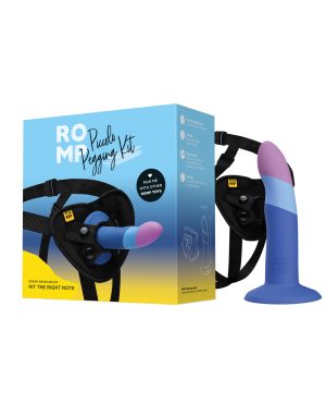 ROMP Piccolo 3 Color 5.5″ Dildo Pegging Kit – Blue by ROMP product image