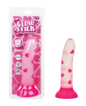 Glow Stick Heart Suction Cup Glow-in-the-Dark Dildo – Pink by Glow Stick product image